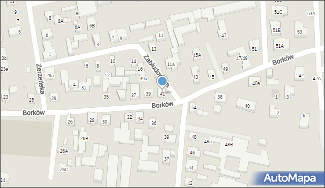 Warszawa, Borków, 41, mapa Warszawy