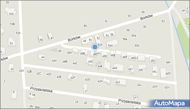 Warszawa, Borków, 46C, mapa Warszawy