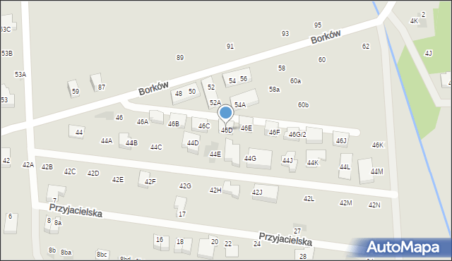 Warszawa, Borków, 46D, mapa Warszawy