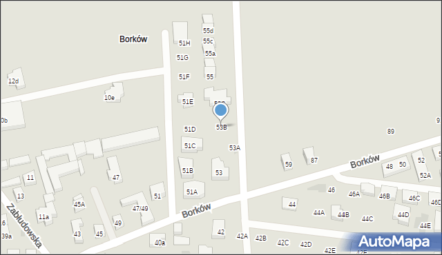 Warszawa, Borków, 53B, mapa Warszawy