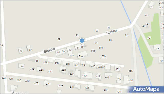 Warszawa, Borków, 56, mapa Warszawy