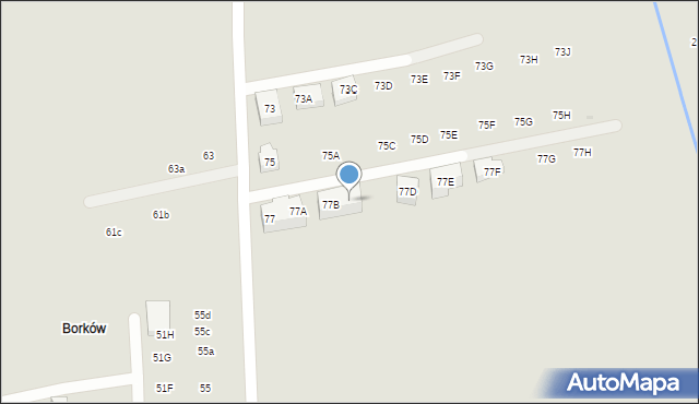 Warszawa, Borków, 77C, mapa Warszawy