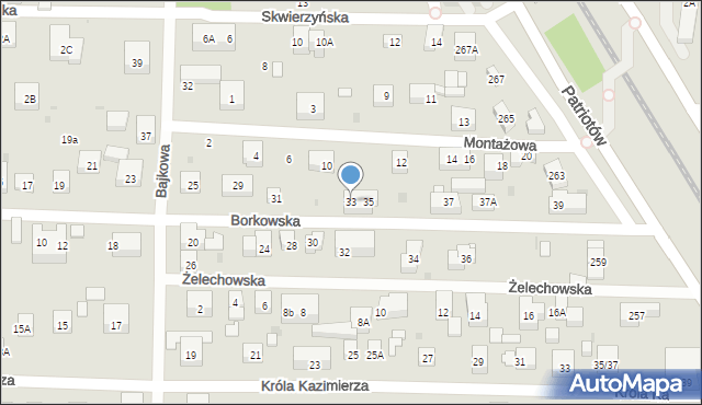 Warszawa, Borkowska, 33, mapa Warszawy