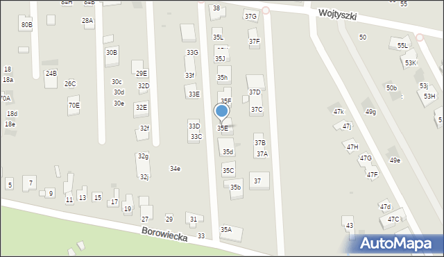 Warszawa, Borowiecka, 35E, mapa Warszawy