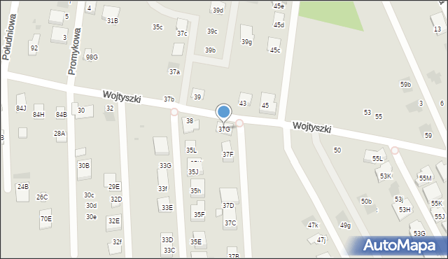 Warszawa, Borowiecka, 37G, mapa Warszawy