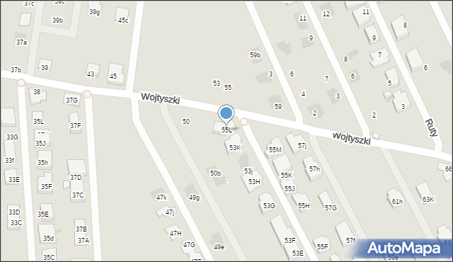Warszawa, Borowiecka, 55L, mapa Warszawy