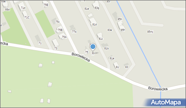 Warszawa, Borowiecka, 77, mapa Warszawy