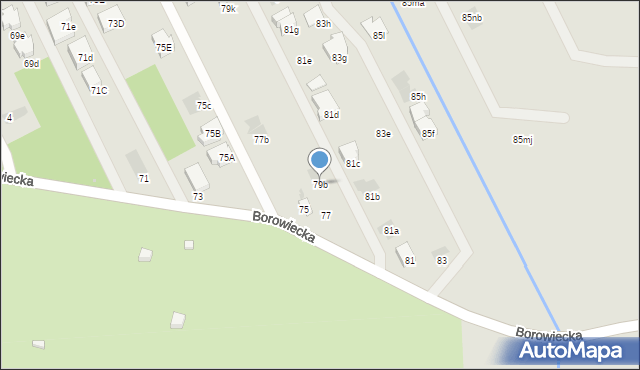 Warszawa, Borowiecka, 79b, mapa Warszawy