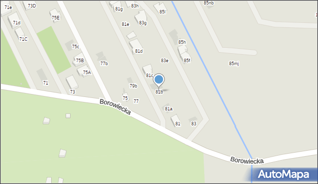 Warszawa, Borowiecka, 81b, mapa Warszawy