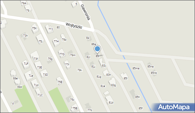 Warszawa, Borowiecka, 83l, mapa Warszawy
