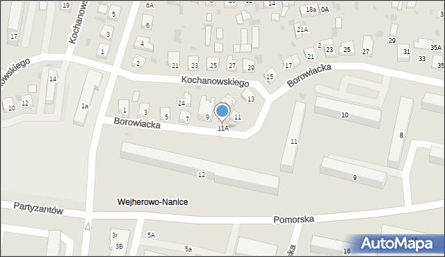 Wejherowo, Borowiacka, 11A, mapa Wejherowo