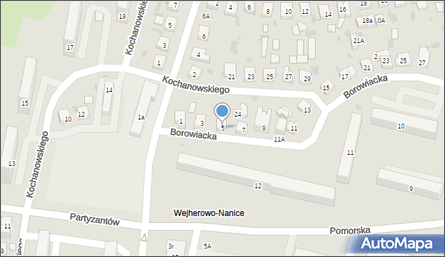 Wejherowo, Borowiacka, 5, mapa Wejherowo