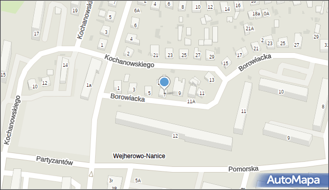 Wejherowo, Borowiacka, 7, mapa Wejherowo