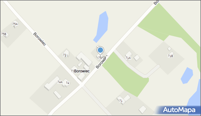 Węsiory, Borowiec, 73A, mapa Węsiory