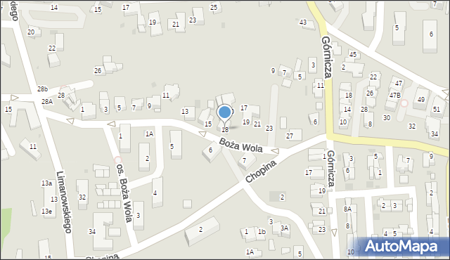 Wieliczka, Boża Wola, 18, mapa Wieliczka