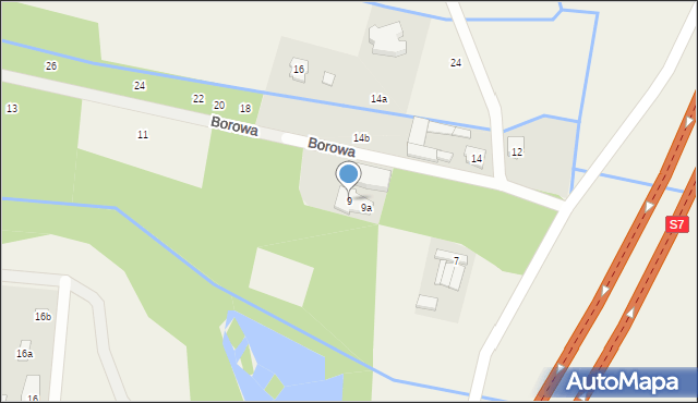 Wilcza Góra, Borowa, 9, mapa Wilcza Góra