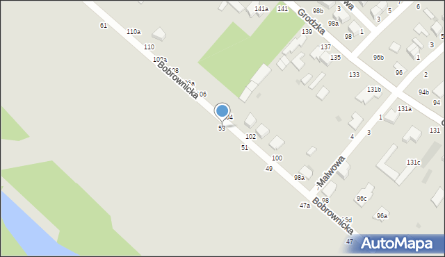 Włocławek, Bobrownicka, 53, mapa Włocławka