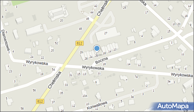 Włodawa, Boczna, 20, mapa Włodawa