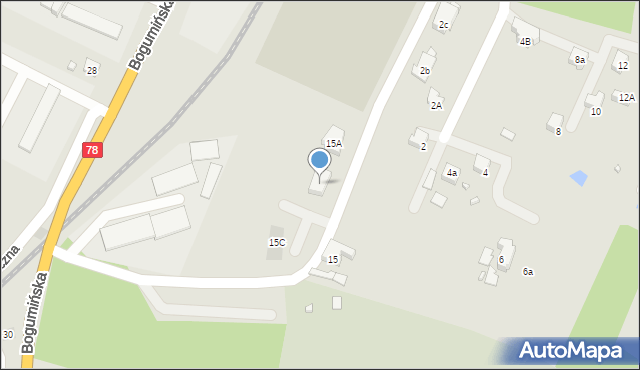 Wodzisław Śląski, Bogumińska, 15b, mapa Wodzisławia Śląskiego
