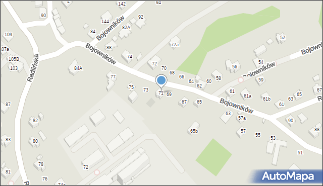 Wodzisław Śląski, Bojowników, 71, mapa Wodzisławia Śląskiego