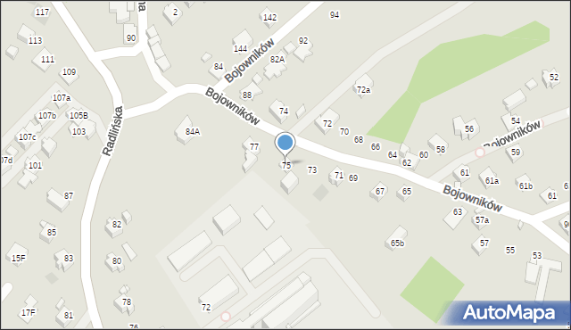 Wodzisław Śląski, Bojowników, 75, mapa Wodzisławia Śląskiego