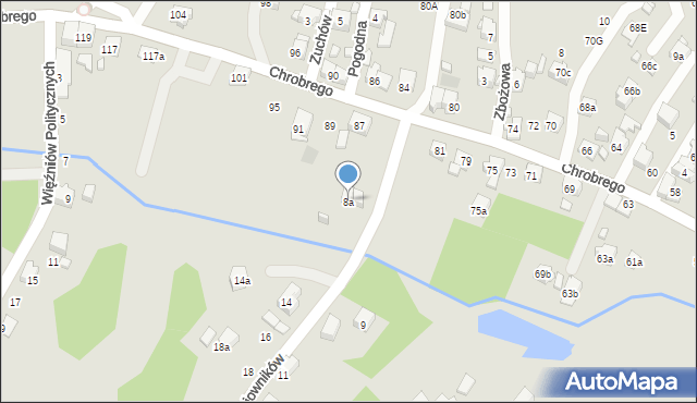 Wodzisław Śląski, Bojowników, 8a, mapa Wodzisławia Śląskiego