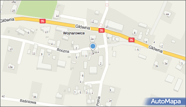 Wojnarowice, Boczna, 1a, mapa Wojnarowice