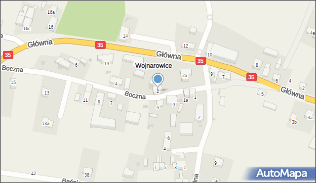 Wojnarowice, Boczna, 2, mapa Wojnarowice