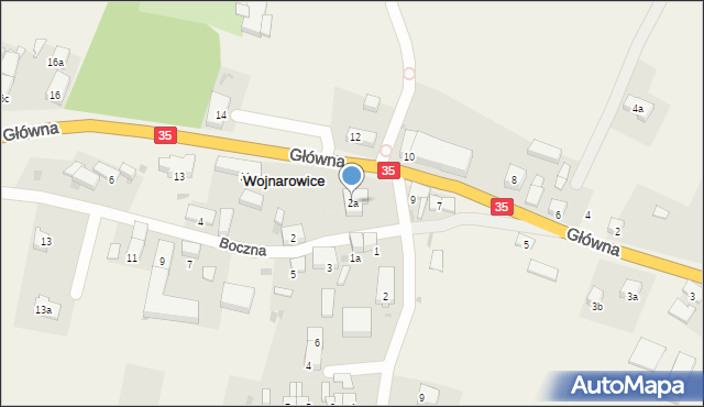 Wojnarowice, Boczna, 2a, mapa Wojnarowice