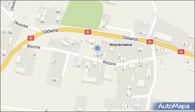 Wojnarowice, Boczna, 4, mapa Wojnarowice