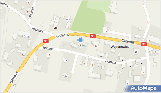 Wojnarowice, Boczna, 6, mapa Wojnarowice