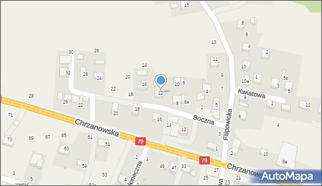 Wola Filipowska, Boczna, 12, mapa Wola Filipowska