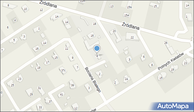 Wólka Kozodawska, Bociana Białego, 4, mapa Wólka Kozodawska