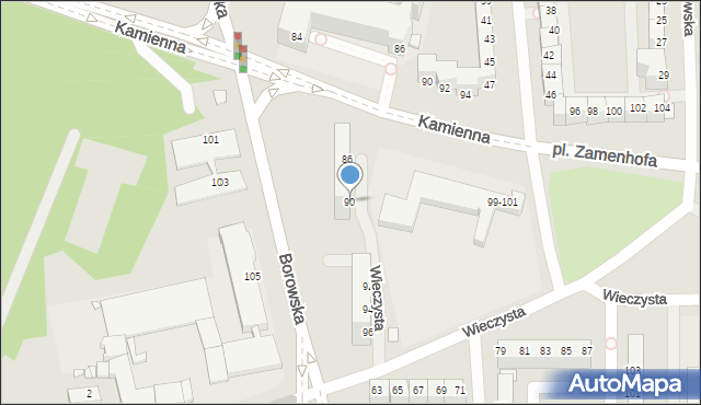 Wrocław, Borowska, 90, mapa Wrocławia