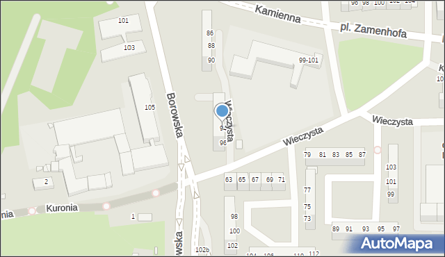 Wrocław, Borowska, 94, mapa Wrocławia