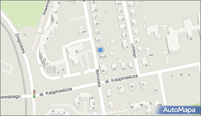 Wrocław, Bonczyka Norberta, ks., 17, mapa Wrocławia