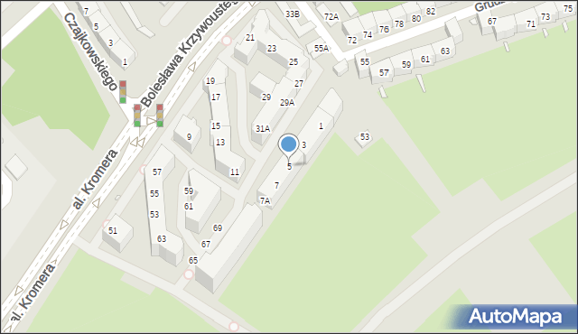 Wrocław, Bolesława Krzywoustego, 5, mapa Wrocławia
