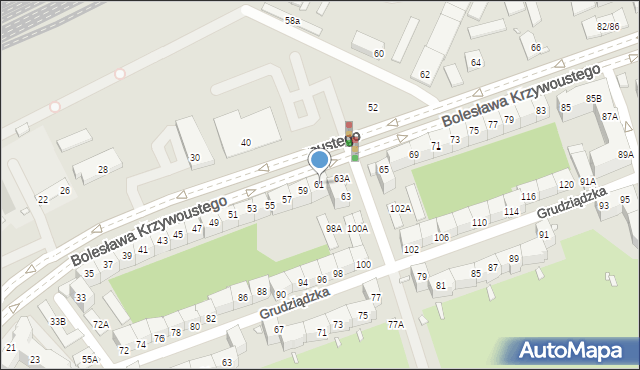 Wrocław, Bolesława Krzywoustego, 61, mapa Wrocławia