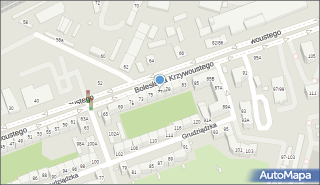 Wrocław, Bolesława Krzywoustego, 77, mapa Wrocławia