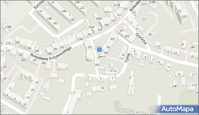 Wrocław, Bolesława Krzywoustego, 297, mapa Wrocławia