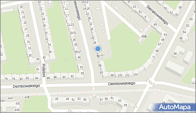 Wrocław, Borelowskiego Marcina, 56, mapa Wrocławia