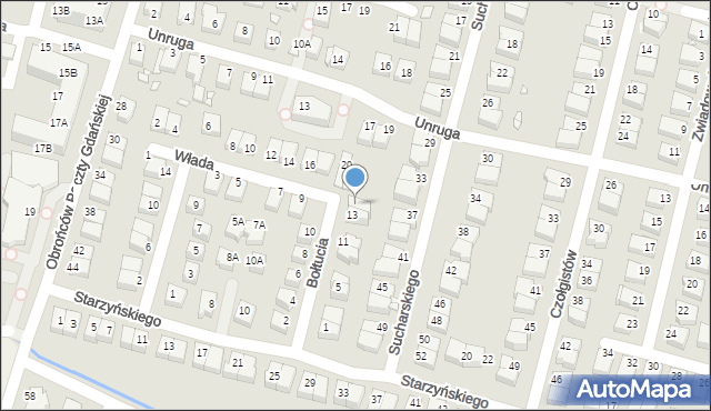 Wrocław, Bołtucia Mikołaja, gen., 15, mapa Wrocławia