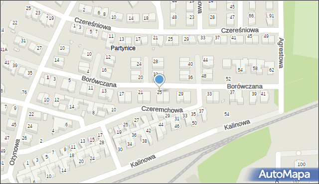 Wrocław, Borówczana, 25, mapa Wrocławia