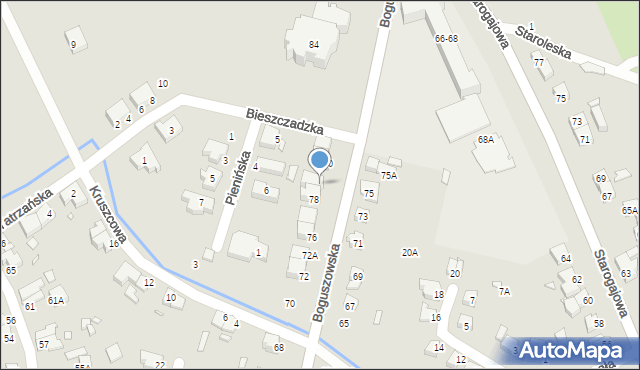 Wrocław, Boguszowska, 78A, mapa Wrocławia