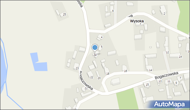 Wysoka, Bogaczowska, 24, mapa Wysoka