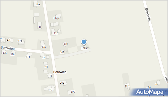Zaborze, Borowiec, 108A, mapa Zaborze
