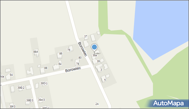 Zaborze, Borowiec, 39a, mapa Zaborze