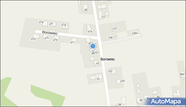 Zaborze, Borowiec, 45, mapa Zaborze