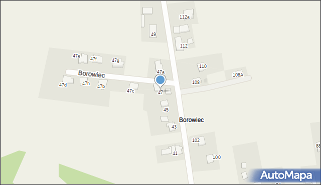 Zaborze, Borowiec, 47, mapa Zaborze