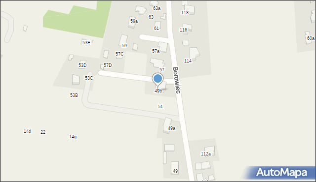 Zaborze, Borowiec, 49b, mapa Zaborze